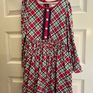 Wildflowers Pink green and Blue Plaid Kids Casual Dress
